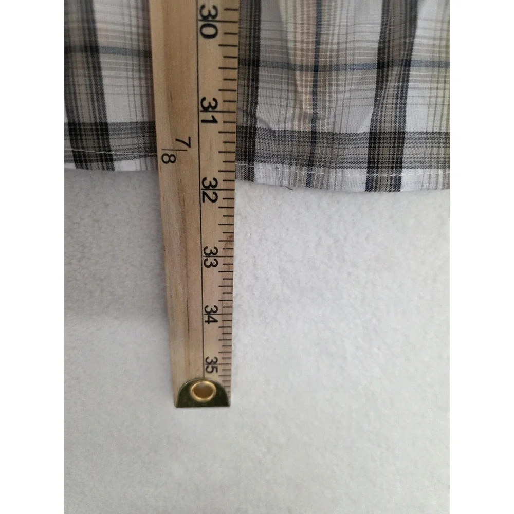 Wrangler Shirt Mens 2XL Brown Plaid Western Snap Short Sleeve Easy Care - Picture 6 of 10